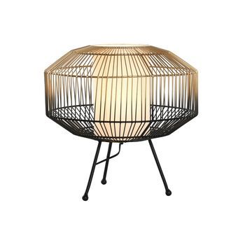 Lampara Sobremesa Hierro Algodon 39x39x38 Negro