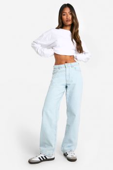 Vaqueros Boyfriend Básicos De Tiro Alto, Azul