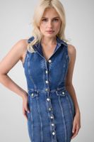 vestido midi denim