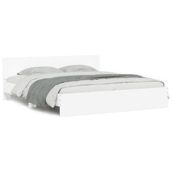 Estructura De Cama Con Cabecero Blanca 200x200 Cm Vidaxl