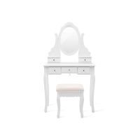 tocador con espejo y bombillas blanco  led