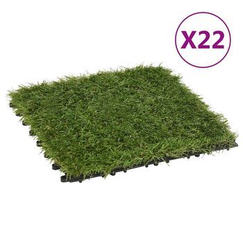 Baldosas De Césped Artificial 22 Uds Verde 30x30 Cm Vidaxl