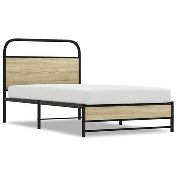 Estructura De Cama Sin Colchón 100x200 Cm Madera Roble Sonoma Vidaxl