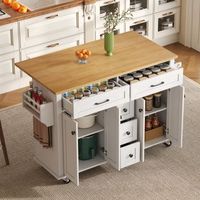 carrito de cocina con plataforma abatible 5 cajones especiero y ruedas