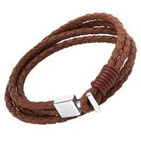 pulsera marron cierre acero inoxidable grabado