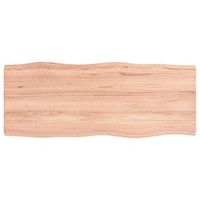 tablero mesa madera tratada borde natural marron 100x40x2-4cm vidaxl