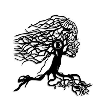 Lámpara De Pared Tree Woman Negro Metal 48x49x9 Cm