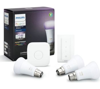 PHILIPS Hue A60 White & Colour Ambience B22 Starter Kit, White