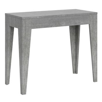 Consola extensible 90x42/302 cm efecto madera gris cemento