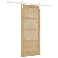 puerta corredera natural y blanco 86 x 1985 cm vidaxl