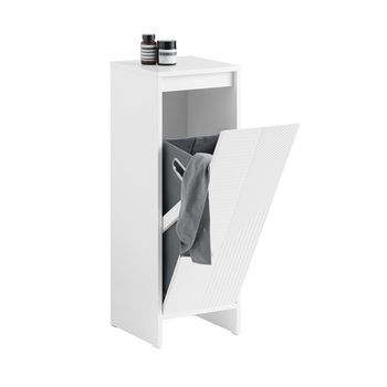 Mueble Para Ropa Sucia Canasto Para La Colada Amario De Baño Con 1 Cesto Blanco 30 X 30 X 87 Cm Bzr154-w Sobuy Es