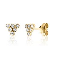 pendientes triangulares de oro 9 quilates con circonita