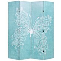 biombo divisor plegable 160x170 cm mariposa azul vidaxl