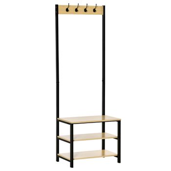 Perchero de pie 60x40x175cm madera natural