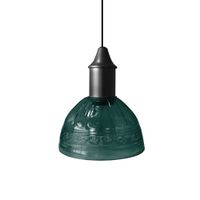 lampara de suspension campana  vidrio azul d16 cm
