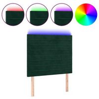 cabecerocabecero camapanel de cabecera con luces led terciopelo verde oscuro 80x5x118128 cm
