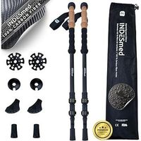bastones de trekking telescopicos 100 fibra de carbono  todoterreno 61-140cm  indesmed negro