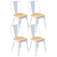 thinia home strong pack 4 sillas industriales blancomadera