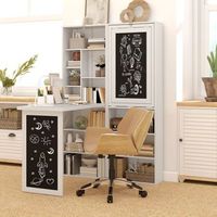 escritorio plegable para ordenador con libreria de 9 estantes y pizarra 98 x 51 x 153 cm