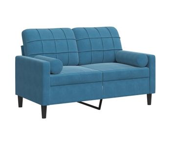 Vidaxl sofá de 2 plazas con cojines terciopelo azul 120 cm