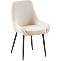 silla de comedor elmira de terciopelo crema 53x50x86 cm clp