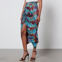 vivienne westwood tartan side panther matte-satin skirt - it 38uk 6