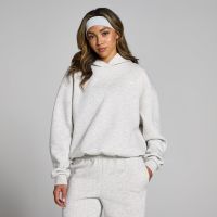 sudadera extragrande con capucha basics para mujer de mp - gris claro jaspeado - l