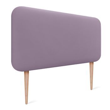 Dhome Cabecero Tapizado Liso Redondeado Polipiel Con Patas Para Pared Acústicos Cabeceros Absorbentes Cabezal Cama Dormitorio (lila, 105cm)