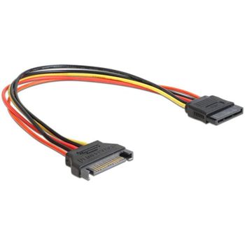 Cable de extensión DeLOCK SATA 15 pines macho a hembra 0,3 m multicolor