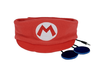 Auriculares infantiles - FR-TEC Super Mario Kids Audio Band Headphones, Banda ajustable y lavable, Forro polar, Rojo