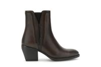 botines de piel con elasticos y bordado dark brown 41