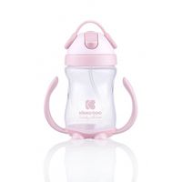 vasito para bebes con pajita 300ml rosa