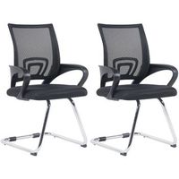 lote de 2 sillas cantilever eureka tela negro 53x59x91 cm clp
