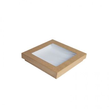 Envases De Cartón Cuadrados Con Ventana 25x25cm Pack De 25 Unidades