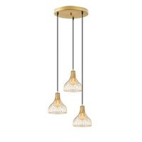lampara de techo telyildo-12175 oro brillante metal 44x44x117 cm