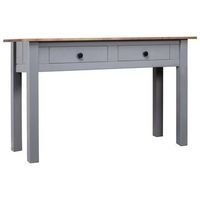mesa consola madera maciza pino estilo panama gris 110x40x72 cm vidaxl