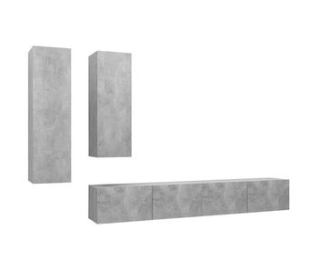 Juego de mueble para tv de 4 piezas aglomerado gris hormigón