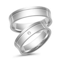 alianzas oro blanco con diamante ancho 55 mm