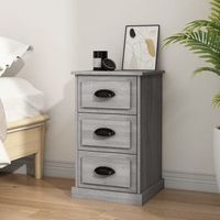 mesita de noche  mesa auxiliar  mesilla madera contrachapada gris sonoma 39x39x67 cm cfw73590