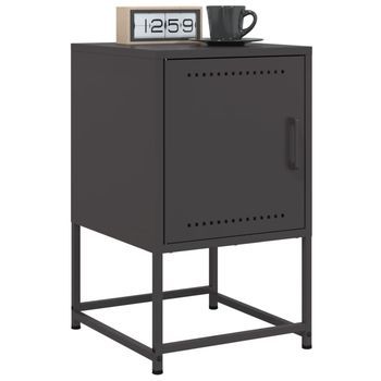 Mesitas De Noche (2 Uds) - Mueble Para Dormitorio - Acero - Negro (36x39x60.5cm)