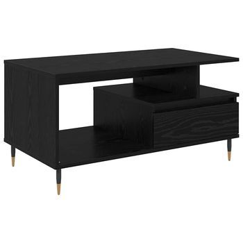 Mesa De Café - Mesa De Centro - Mesa Baja Roble Negro 90 X 49 X 45 Cm Madera De Ingeniería