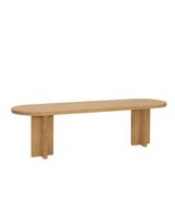 banco de madera maciza en tono medio de 120x45cm