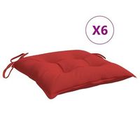 cojines para palets 6 unidades tela oxford rojo 50x50x7 cm vidaxl