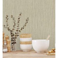 papel pintado vinilico lavable efecto fibra vegetal con textura en relieve - saratov texture 676386 de gaulan - rollo de 10 m x 106 m