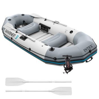 Barca Hinchable 127x297x46 Cm Mariner Gris Y Azul Pvc - Intex