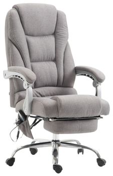 Silla de oficina giratoria regulable en tela gris