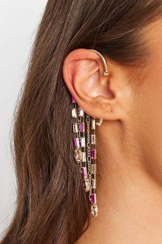 Pendientes Trepadores Dorados Y Rosas