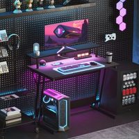 mesa gaming de melamina acero homcom 100x60x885 cm negro