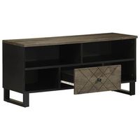 mueble tv  mueble de salon  mesa de tv madera maciza de mango negro 100x33x46 cm
