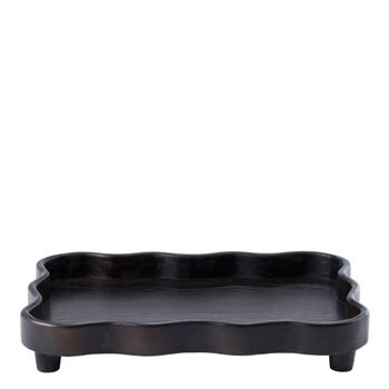 Bandeja decorativa ondulada negra l48
